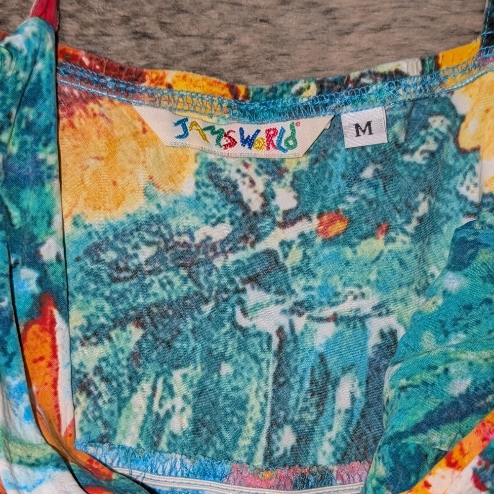 Jams World Vintage Sun Dress With Pockets Doyle Sunflower Print Women's Medium - Picture 3 of 7